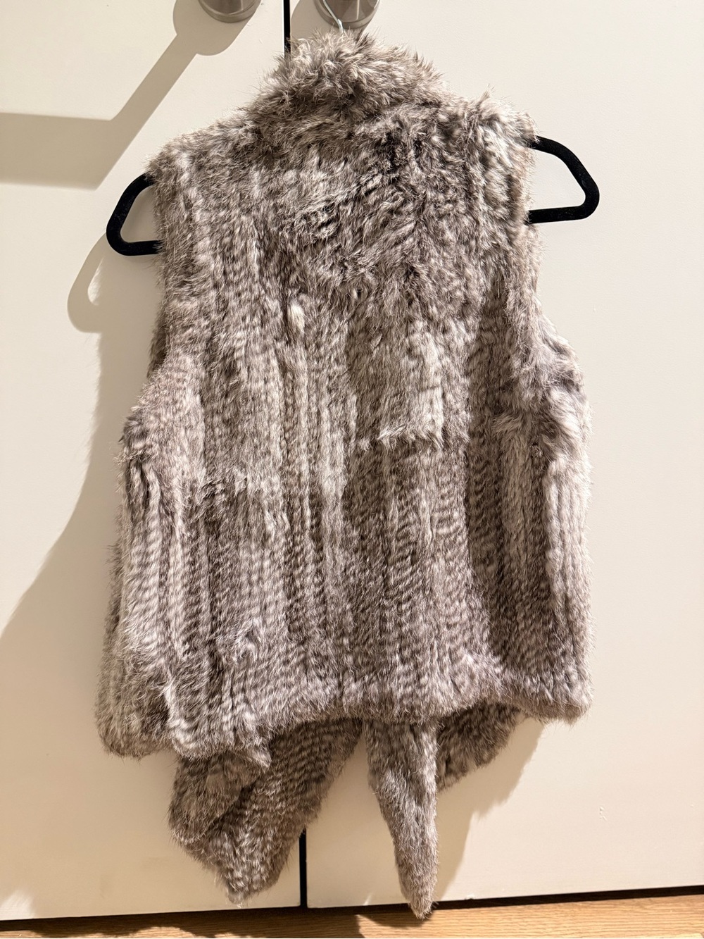 Real Rabbit Fur Vest - Taupe-Grey - Picture 2 of 9